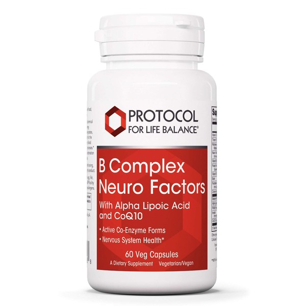 Protocol B Complex Neuro Factors - with Vitamin C, Alpha-Lipoic Acid, CoQ10, and More - 60 Veg Caps