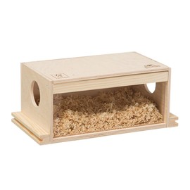 Ferplast Hamster House, Mouse House, Accessory for Hamster Cage, Hamster Bedding Litter Sawdust, 29 x 15,3 x h 12 cm, ARCADE HOME Wooden House, House for Hamsters and Mice