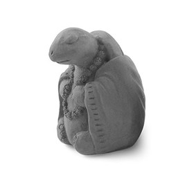 Modern Artisans Meditating Turtle - Small Cast Stone Desk Pet in Grey Stone