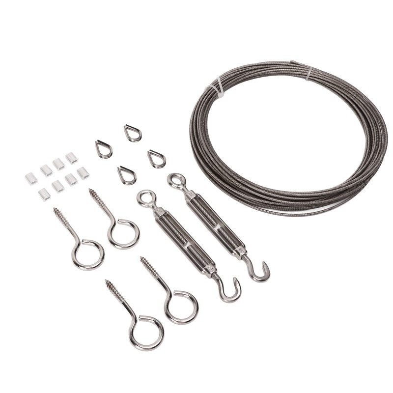 Strings Light Hanging Kit Stainless Steel PVC Coating Turnbuckle Wire