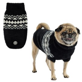GF PET Fuzzy Dog Sweater - Cozy & Soft Knit Sweater for Dogs - Warm Winter Dog Pullover - Stylish & Comfortable - X-Large, Black