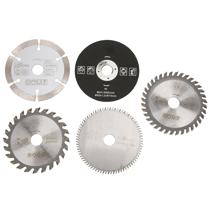 5Pcs 85mm Inner Diameter 15mm Mini Carbide Circular Saw Blade