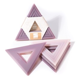 The Degrē Trivet (Plum Medley, Set of 3) by LINE+ARC. Potholder, 10mm Thick & Heat Resistant to 500F. 100% Food-Grade Silicone, Dishwasher Safe, Stain-Resistant. Modern Geometric Mid Century…