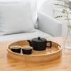 Serving Tray Bamboo Wood Color Round Tray For Water Tea