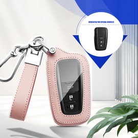 Powerful for Toyota Key Fob Cover Car Key Fob Protector Key Holder Case with Keychain Leather Lanyard 2/3 Buttons for Camry RAV4 Highlander Avalon C-HR Prius Corolla GT86