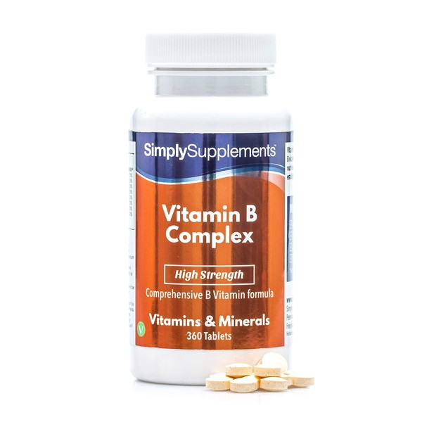 Vitamin B Complex Tablets | High Strength Premium Formulation Includes All 8 B Vitamins, Including Biotin & Folic Acid | Supports Brain Function & Energy Levels | 360 Tablets | Manufactured in The UK