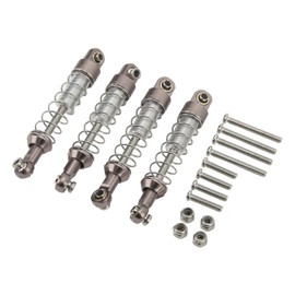 2 Pairs Aluminum Alloy Shock Absorber 60mm RC Car Modification Parts for WPL C14 C24 MN D90 99S ModelsTitanium Color