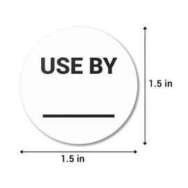 300 Use by Labels, 1.5 inch, Circle Dot Use by Date Stickers for Food Expiration Day/Food Rotation/Food Service/Shelf Life/Food Safety - 1 Roll of Food Prep Labels