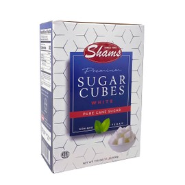 Shams Kosher Sugar Cubes – White Pure Cane Sugar Cubes, Non-GMO, Vegan, Certified Kosher, Sugar Cubes for Coffee, Cocktails, Tea 17.6 Ounce