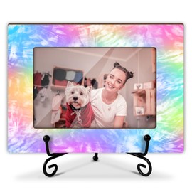 Colorful Picture Frame, Wooden Photo Frame with Stand, Birthday Gifts for Women Friend Bestie Sister Mom Wife, Home Office Desk Decor Photo Frame Tabletop Display -xk16