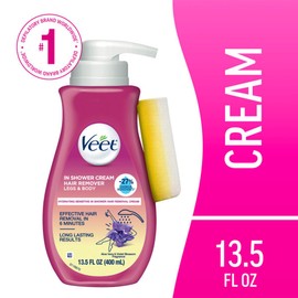 Veet Sensitive Formula with Aloe Vera In Shower 13.5 Fl Oz. Hair Removal Cream for Legs & Body