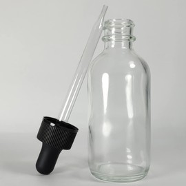 PIPIBA 24Pack 2oz (60ml) Glass Dropper Bottle. Essential Oil Bottle With Glass Eye Droppers. For Lab Bottles, Alcohol Bottles And Sterilize Water Bottles (Clear)