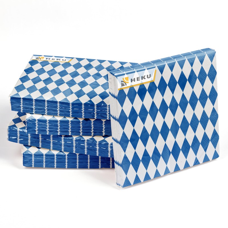HEKU 100 napkins, 3-ply, 33 x 33 cm, Bavarian blue,