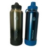 ThermoFlask Stainless Steel Water Bottle, 40 oz, 2-Pack (Silver/Blue Brushed)