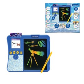 Lexibook, QuizzHit® Draw, Interactive bilingual ENGLISH/FRENCH talking card reader with drawing tablet, 250 double-sided vocabulary and quiz cards to learn countries, animals and much more, JCR20i1