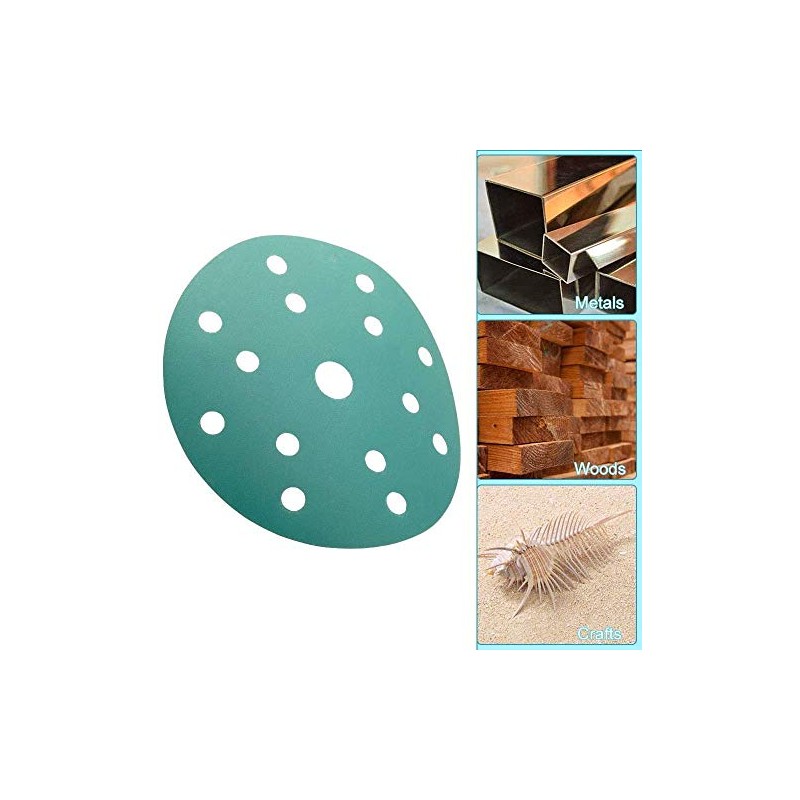 Sanding Discs Pads 10Pcs 150mm, 15 Hole Sandpaper, Hook and
