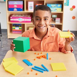 EAI Education Base Ten Blocks Differentiated Set | Early Learning Math Manipulative for Counting, Number Concepts and Place Value - 161 Pieces