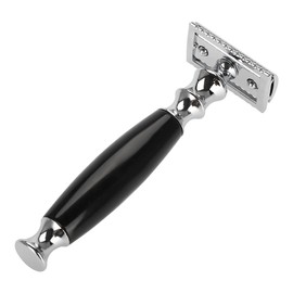 Stainless Steel Beard Shaping Template and Razor Mustache Shaving Set (Black Razor)