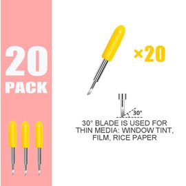 20 Pcs Fine Point Replacement Blades Compatible with Explore Air 2/Air 3/Explore 4/Maker/Maker 3/Maker 4 Cutting Machines(Yellow 30 Degree Fine Point Blades)