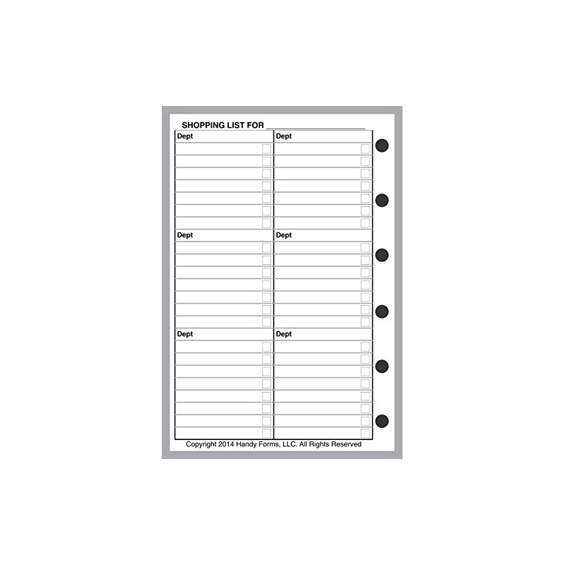 Pocket Size Shopping List