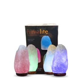 LED White-Color Changing Pure Himalayan Salt Lamp 7 Inches Tall with USB Adaptor and Wooden Base Himalite Carnival of Lights White_salt_Lamp