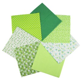 YSUY 7PCS Cotton Fabric Bundles, 10"x10" Precut Quilting Cotton for Sewing, Patchwork, DIY Crafts & Embroidery, Soft, Durable Material for Sewing (Green)