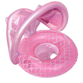 ZEYGLXC 2023 - Flotadores inflables para piscina de bebé de 6 a 48 meses, anillo de natación inflable con asiento y asa para bebés y niños pequeños, entrenamiento de verano (dosel)