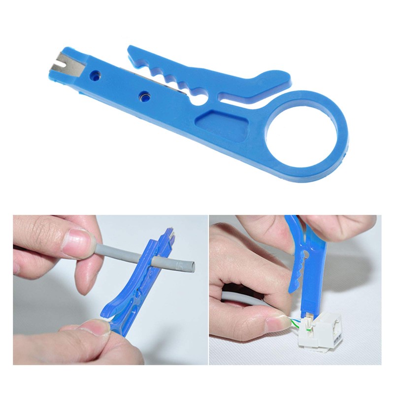 E-outstanding Mini pelacables 3 piezas herramienta de crimpado portátil UTP