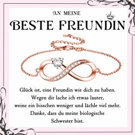 PDTU Gifts for Daughter, Sister, Best Friend, Infinity Symbol Bracelet for Daughter, Sister, Best Friend, Birthday, Graduation, Christmas, Silver/Gold/Rose Gold, 925 silver material Zircon
