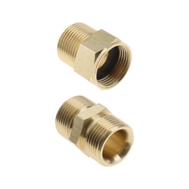 EMSea 2pcs M22 14mm Male to M22 14mm Male/Female Adapter Brass for Pressure Washer Hose Internal Thread Hose Pipe Fitting Garden Tools