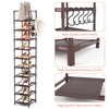 LANTEFUL Tall Shoe Rack 10-Tier Narrow Shoe Shelf Storage for