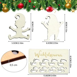 Mino Plus Gnome Stencil Footprints, Gnome Footprints Snowflake Stencil, Gnome Stencil Window, Gnome Stencil Footprints Wooden Gnome Footprint Gnome Door Accessories (A)