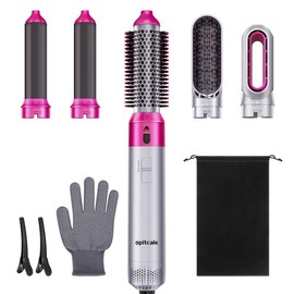 SPITCALE 5 in 1 Professional Hot Air Styler • Curling Iron • Powerful Hair Dryer & Straightener Set • Styling Without Heat Damage - Colour: Purple