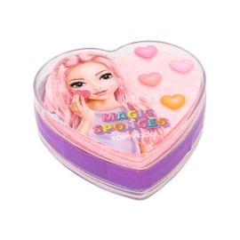 Depesche 12822 TOPModel Beauty and Me Magic Heart Sponge in Pink and Purple, Heart Box with 12 Sponges for Facial Cleansing