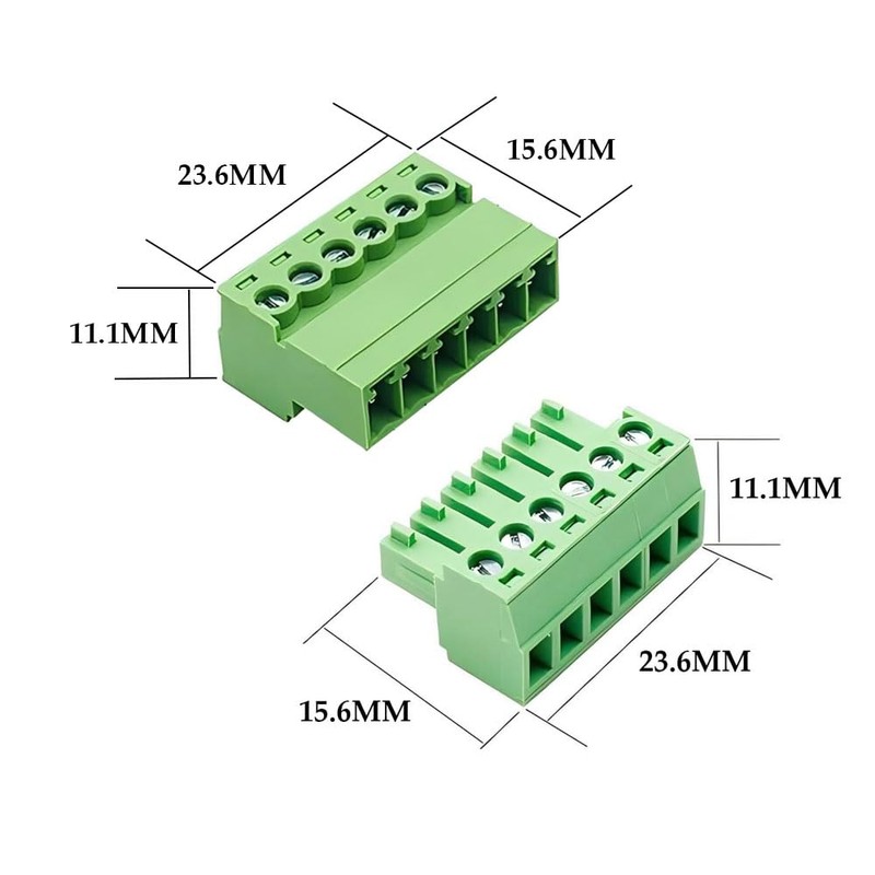 Willwewon 5 Sets 6-Pin 15EDGRK 3.81 mm/0.15 Inch Pitch PCB