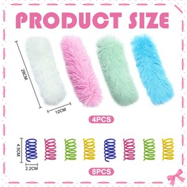 YSJCHEBS 4 Stück Mint-Plüschstreifen, 8 Stück Federn, Interaktives Katzenspielzeug, Katzenminze-Spielzeug, Geeignet Für Interaktives Spielzeug Im Innenbereich, Heimtierbedarf