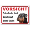 'Beware of the Dog Sign – Caution Rottweiler Freilaufender, 15x20cm