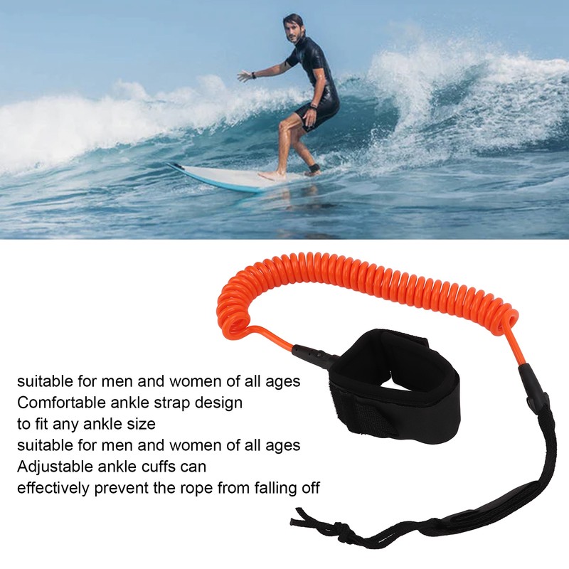 7mm 10Ft Surfing Foot Rope Adjustable Elastic TPU Surfboard Leg