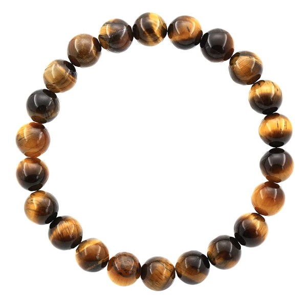 Ouubuuy Tiger Eye Crystal Beads Bracelet 8mm Natural Gemstone Beaded