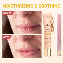 Lip Conditioner & Oil Duo Set,2IN1 Moisturizing Lip Duo,Gloss Lip Oil,Lip Mask Butter Conditioning,Hydrating and Nourishing Lips Oil Sets for Dry & Cracked Lips,Lip Balm Gift Set (One Size, Mango)