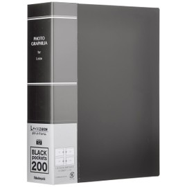 Nakabayashi Photo Graphilia Album, L-Size, 200 Sheets, 2 Tiers, Black PHL-1020-D