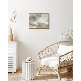 InSimSea Framed Canvas Wall Art Vintage Decor, Room Decor Classical Oil Painting Canvas Prints Study of Clouds with a Sunset near Rome Vintage Landscape Wall Art Home Decor, 12"x16"