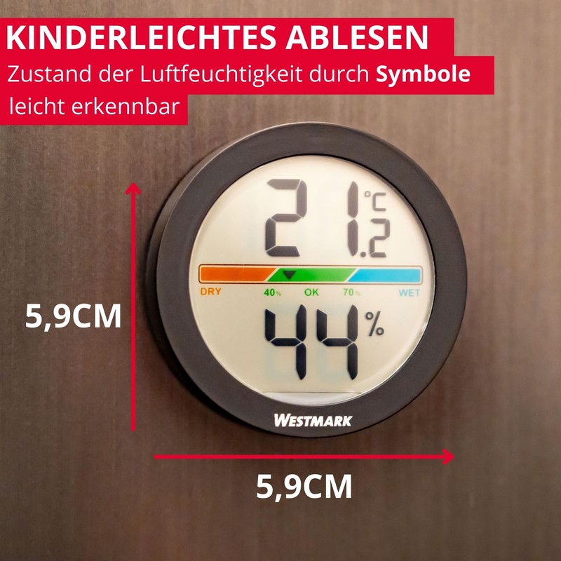 Westmark Thermometer + Hygrometer - For Precise Measurement of Indoor