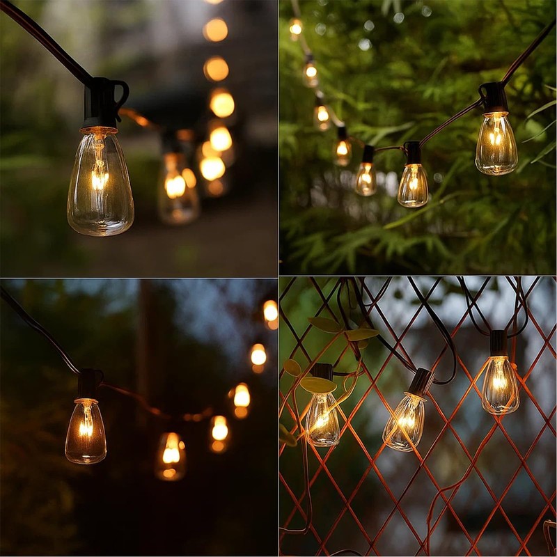 Konictom ST38 Edison Replacement Light Bulbs, 7W Clear Glass String