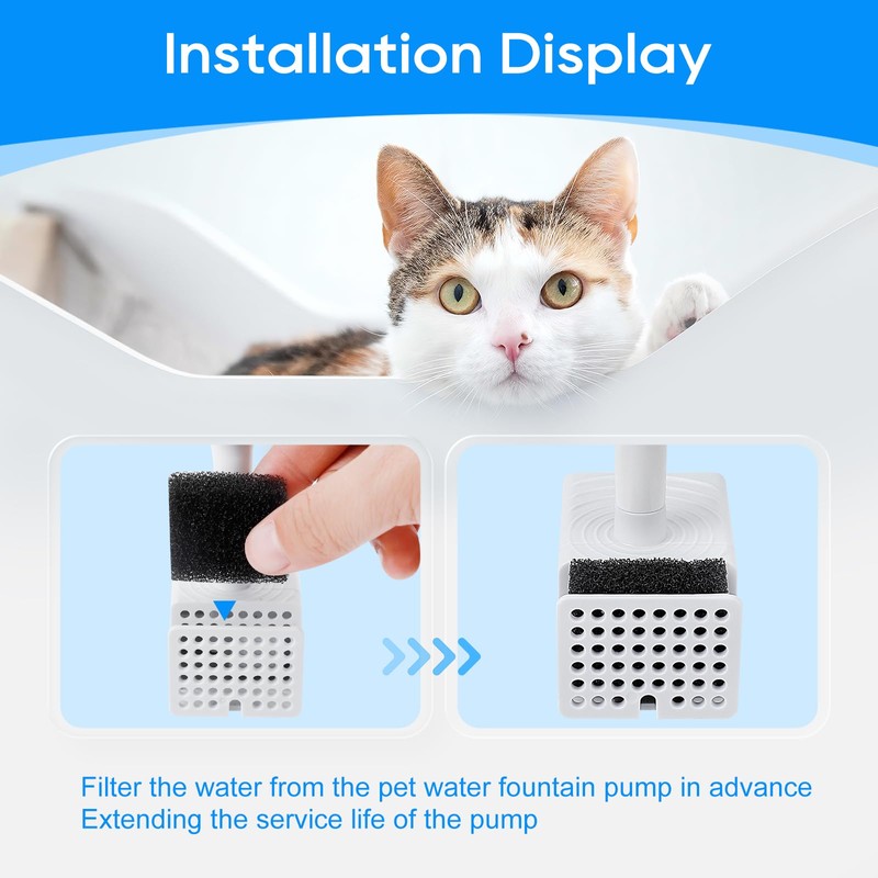 MyfatBOSS 8 Packs Pre-Filter Sponges, Water Pump Filter for WF20/CF20