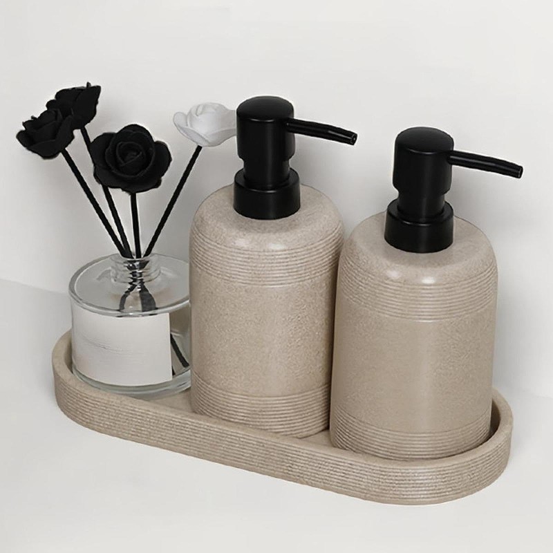 B Baosity Soap Dispenser Tray Vanity Tray Oval Shape Sleek