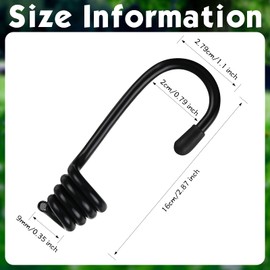 Ferraycle 20 Pieces 1/4 Inch Plastic Coated Bungee Cord Hooks Spiral Shock Cord Hook Wire Bungee Hooks End for Elastic Rope, Boating, Camping, Auto and Outdoor Uses