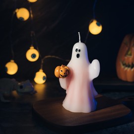 Ghost Skeleton Blood Candles - Bleeding Dripping Red Wax, Skeleton Skull Candle, Magic Skulls Gothic Spooky Candlestick Spooky Ghost Bar Decoration, Bleeding Candle (Ghost 1 Piece)