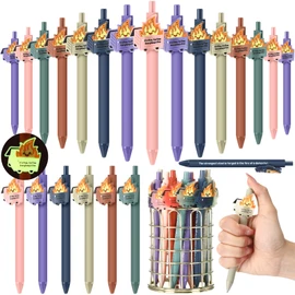 Sayglossy 12 Pcs Dumpster Fire Gifts Funny Luminous Dumpster Fire Ballpoint Pens Emotional Appreciation Support Pens Staff Gifts for Christmas Office Desk Work Coworkers Team Employee Teachers