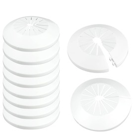 Flange Pipe Cover Decoration Plumbing Cover Plates Escutcheon Water Drain Pipe Line Cover Plastic White 10 Pieces